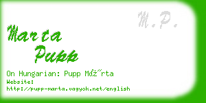 marta pupp business card